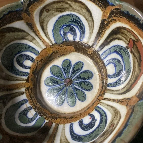 El Palomar Ken Edwards Mexican Pottery Blue Lotus Bowl Collector Vintage - Picture 7 of 10